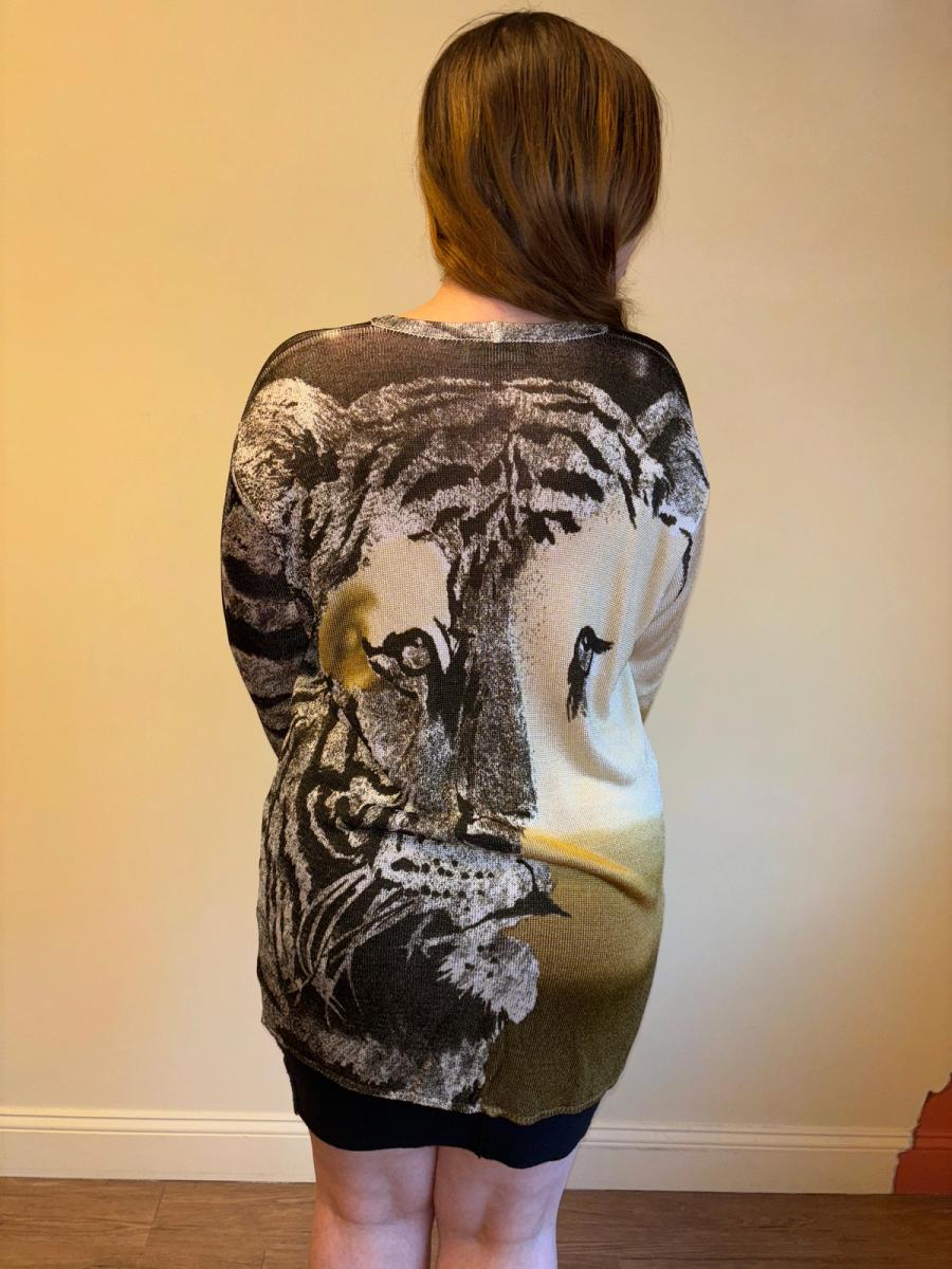 80s Krizia Big Cat Eye Sweater product image