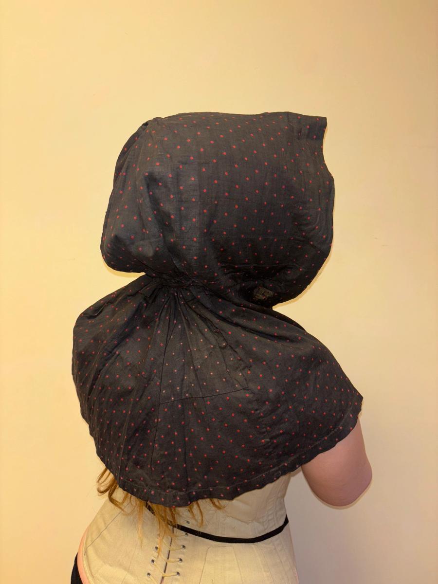 Antique Sunbonnet with Black & Red Dots product image