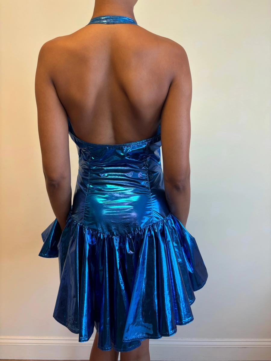 80s Yvan & Marzia Electric Blue Dress product image