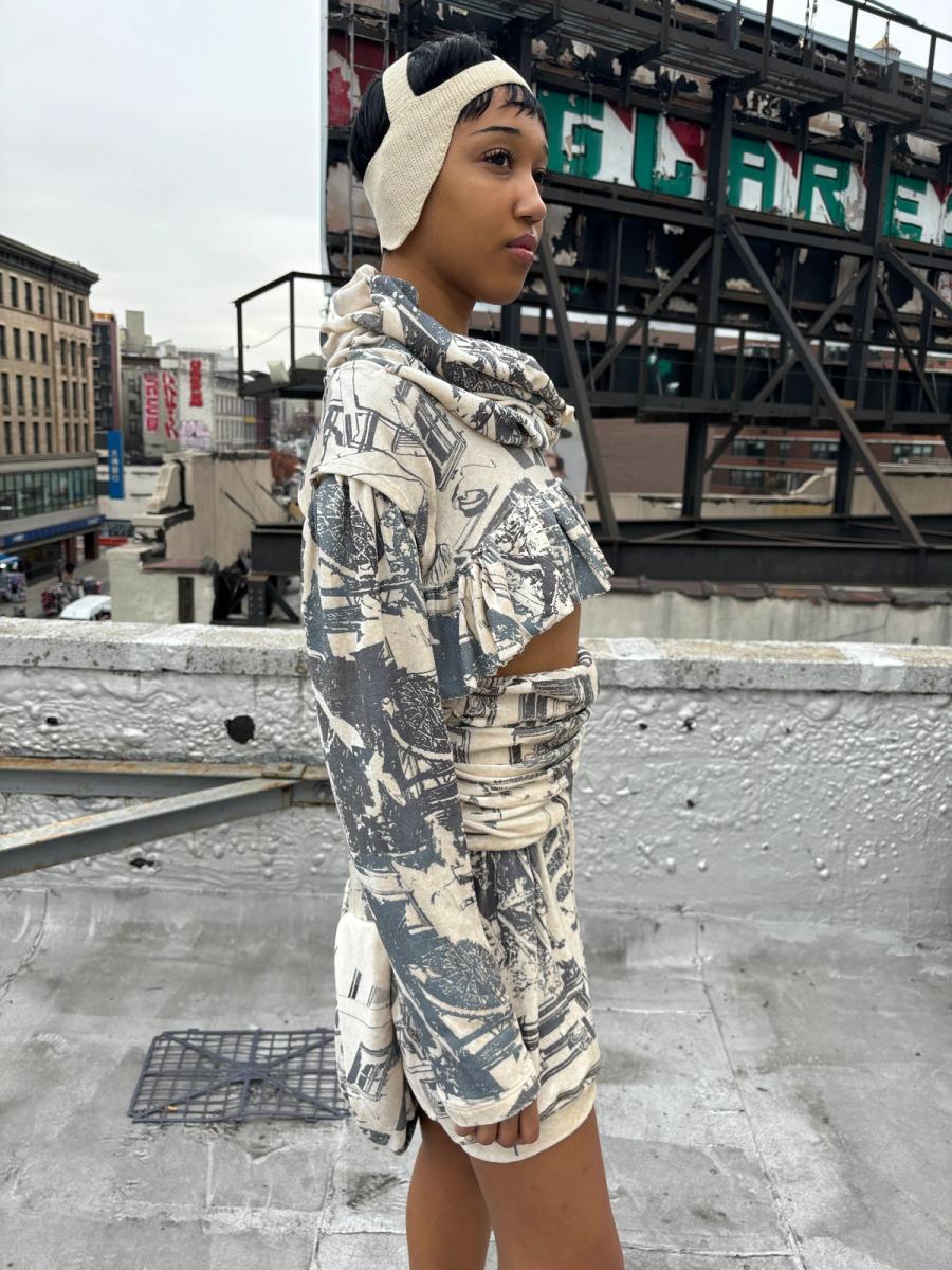Velvet Hooded Top product image