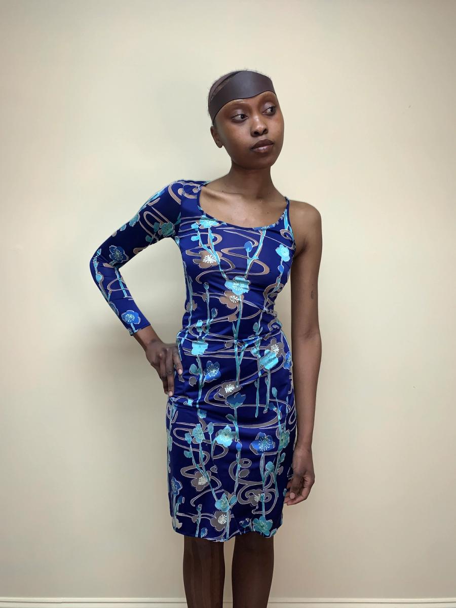 90s Jean Colonna Asymmetrical Burnout Dress product image