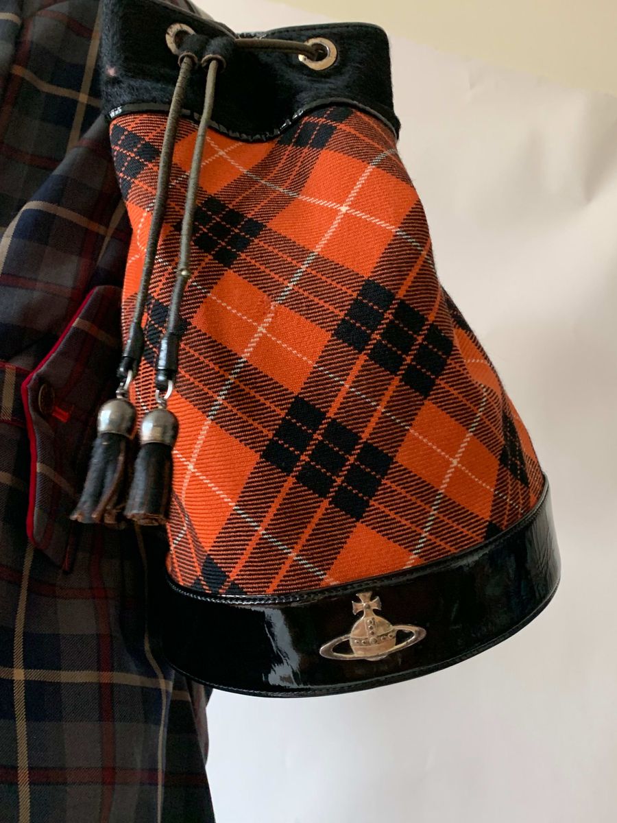 90s Vivienne Westwood Tartan Barrel Bag product image