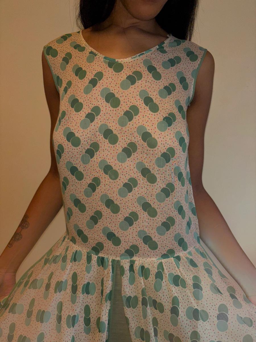 1920s Green Polka Dot Voile Day Dress product image