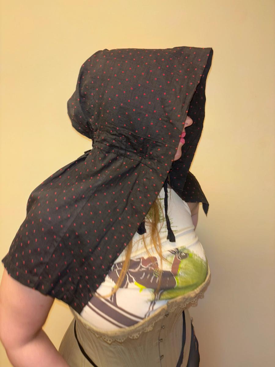 Antique Sunbonnet with Black & Red Dots product image