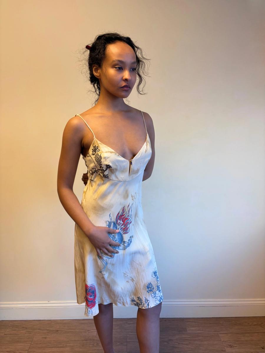 Roberto Cavalli Aged Tattoo Print Slip product image