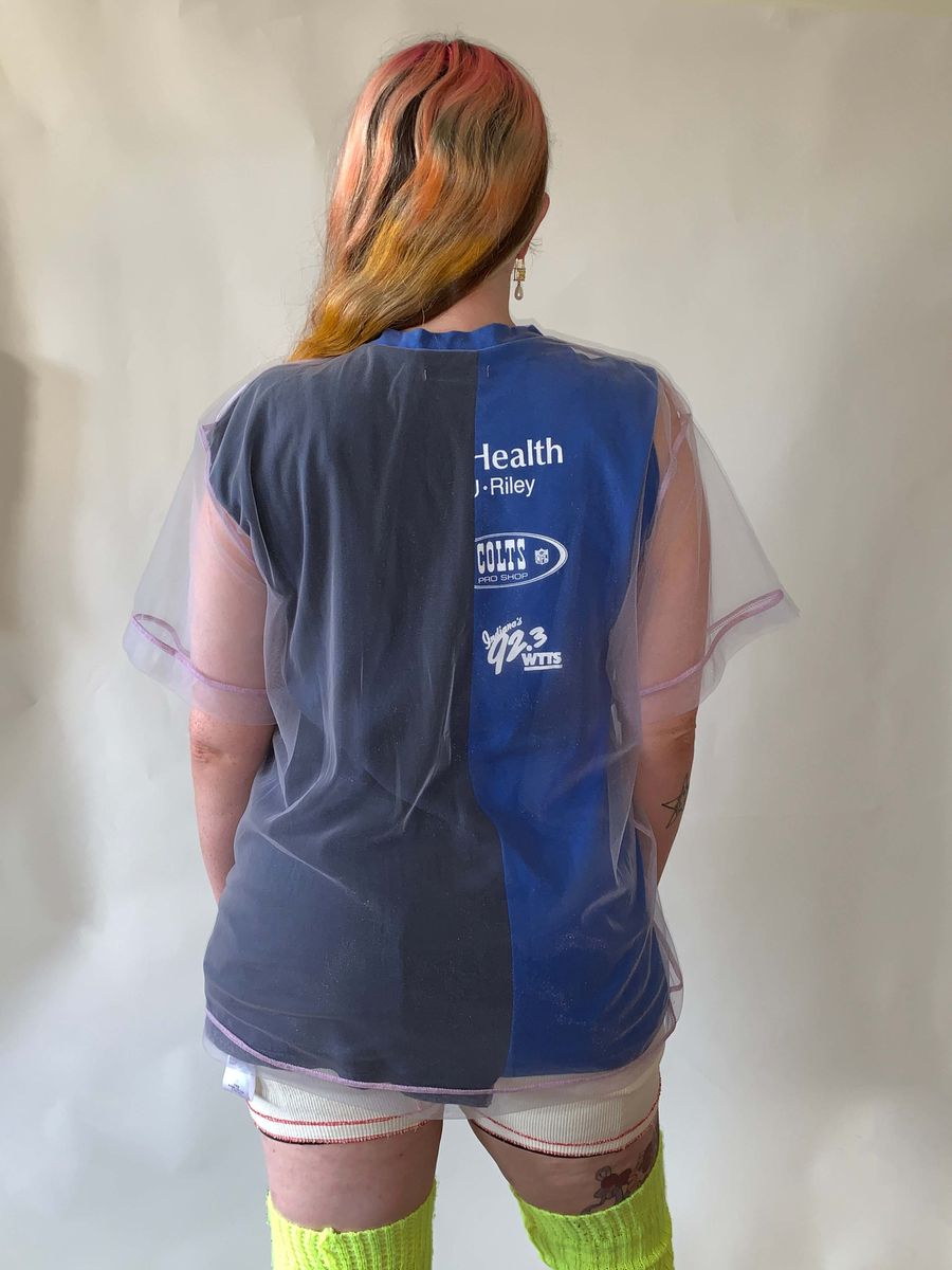 YEAH RIGHT! Deconstructed Mesh "Wild" T-shirt product image