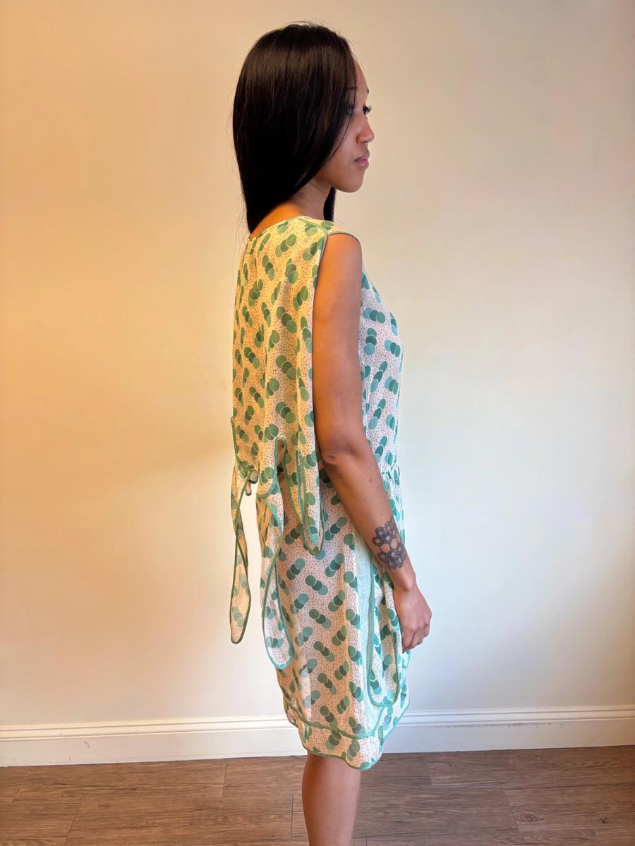 1920s Green Polka Dot Voile Day Dress product image