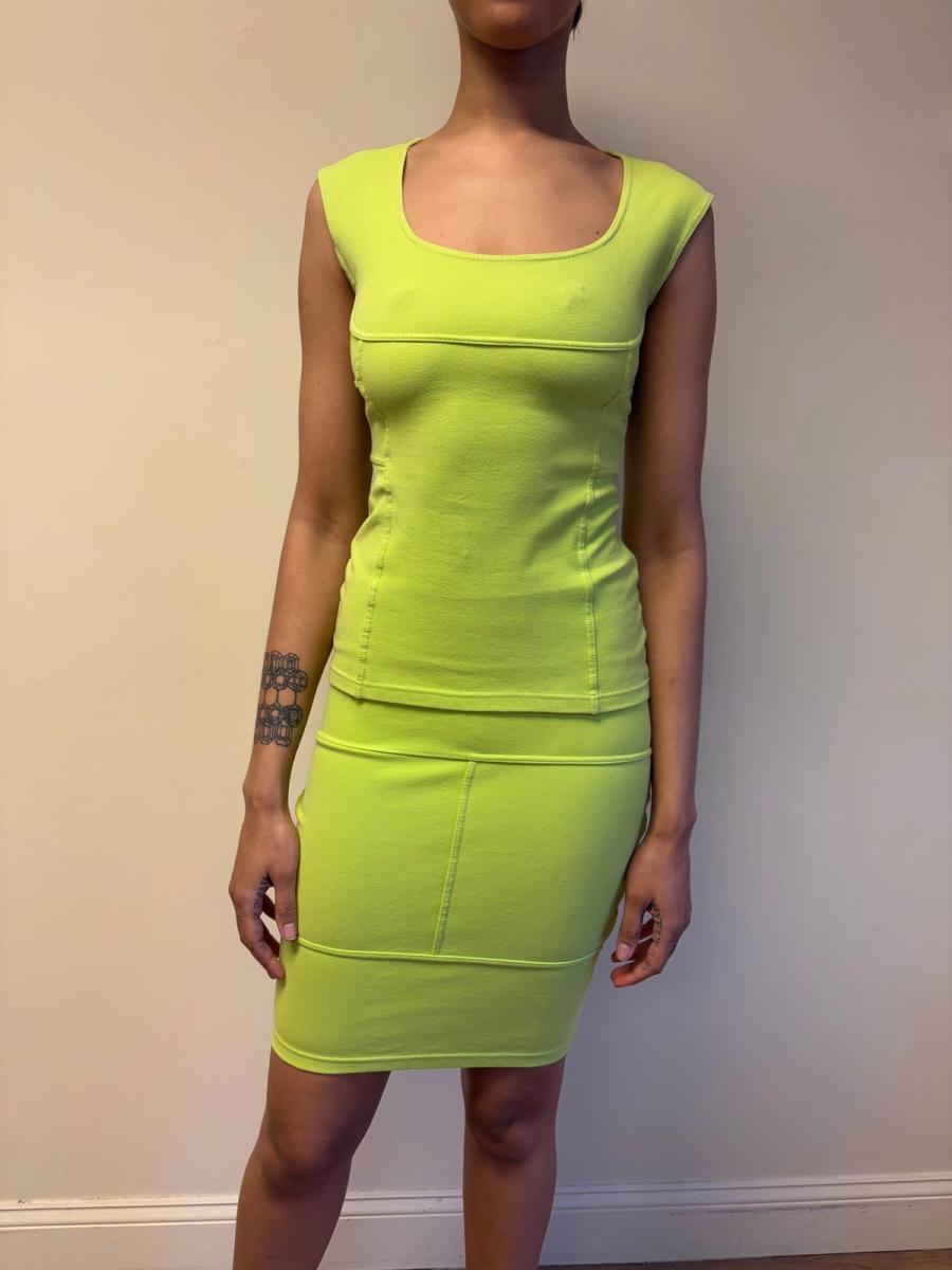 80s Claude Montana Lime Green Seamed Set product image