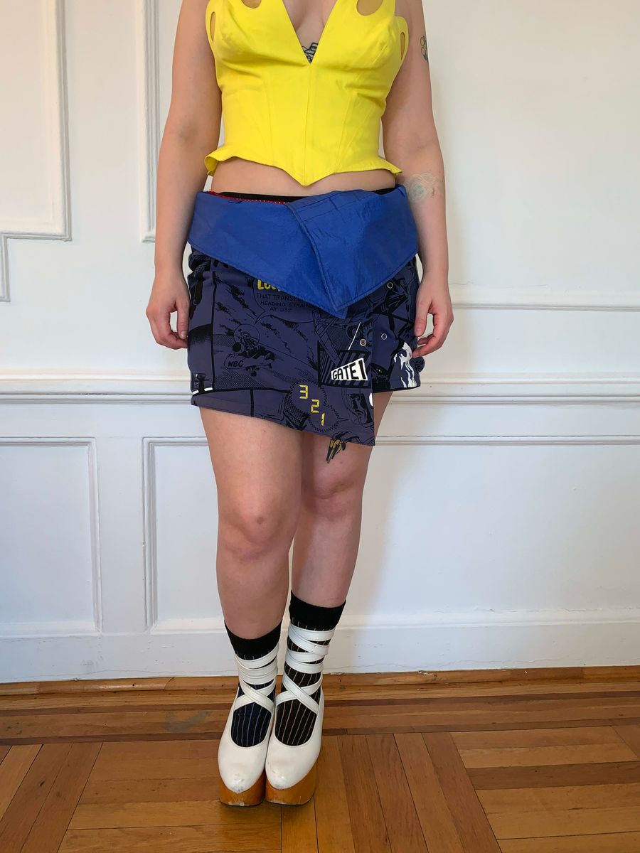 80s Kansai Yamamoto Comic Strip Wrap Skirt product image