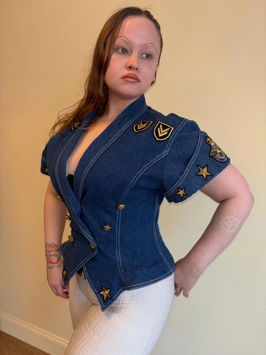 80s Claude Petin Denim Top product image