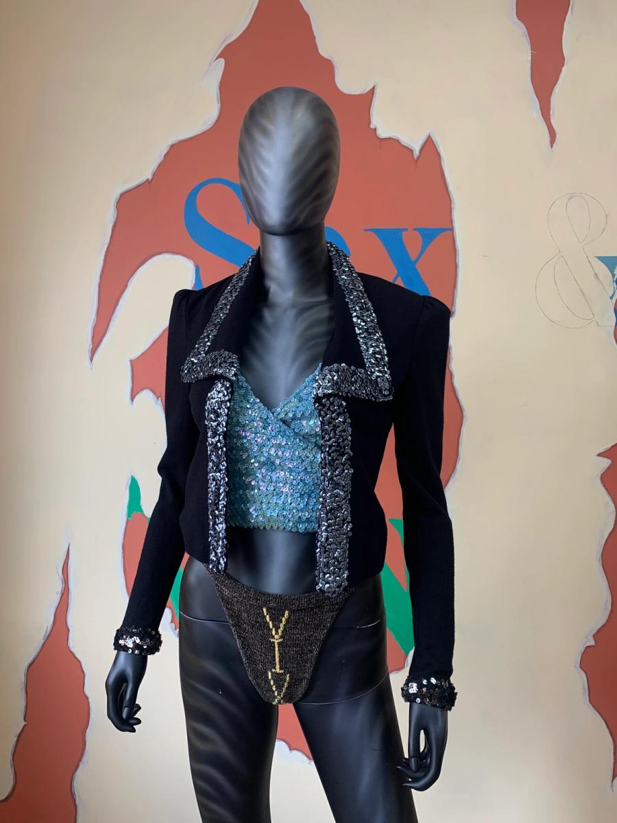 70s Biba Stretch Jacket with Sequin Trim product image