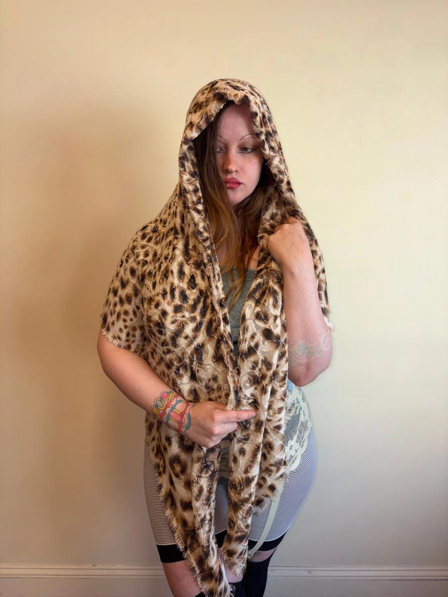 Vintage Krizia Oversized Leopard Print Shawl product image