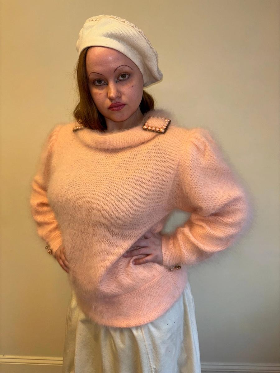 1980s Angora Pink Sweater product image