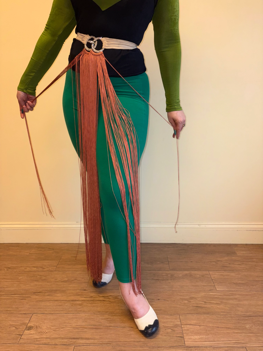 1930s Snake Diamanté Fringe Belt product image
