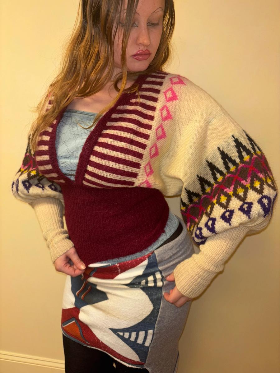 80s Kansai Yamamoto Balloon Sleeve Knit Sweater product image