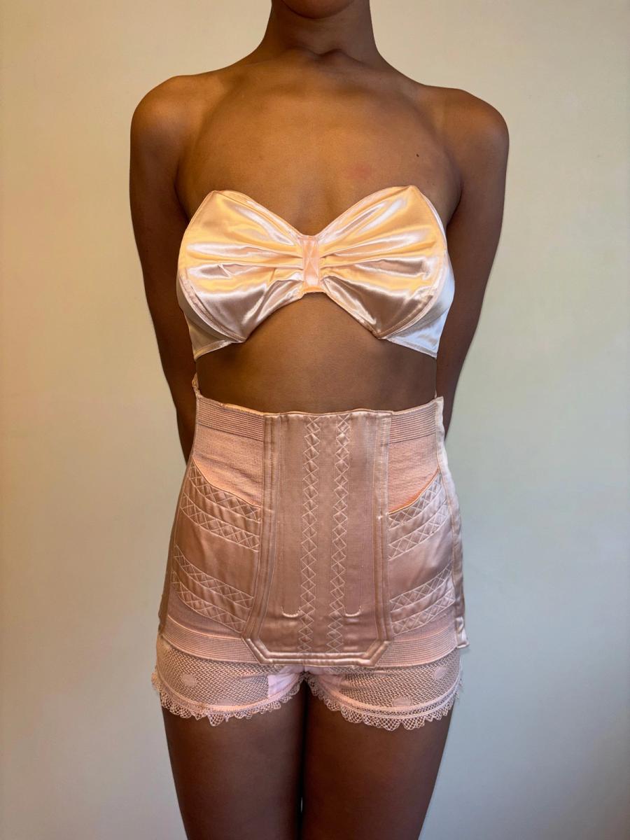 1930s Pink Satin Girdle product image