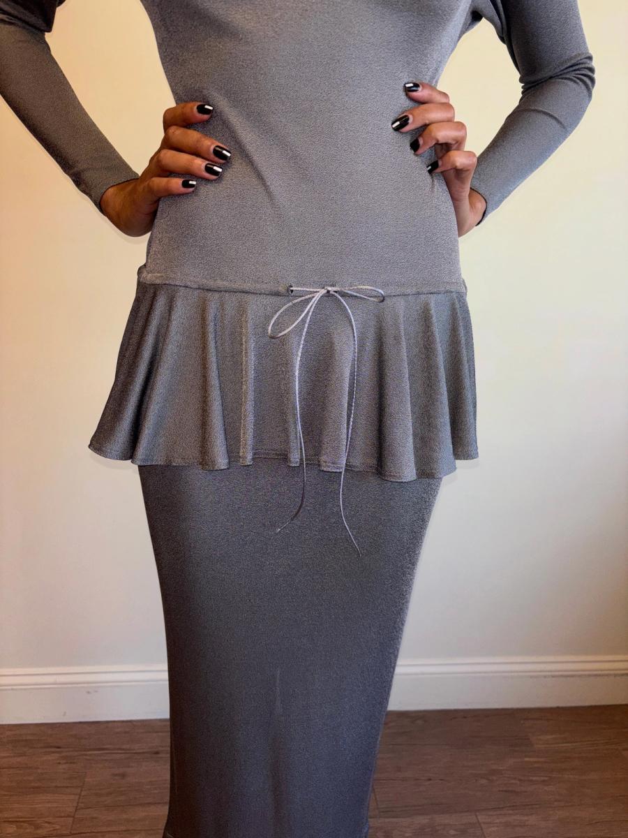 Vintage Chantal Thomass Pewter Drop Waist Ruffle Dress product image