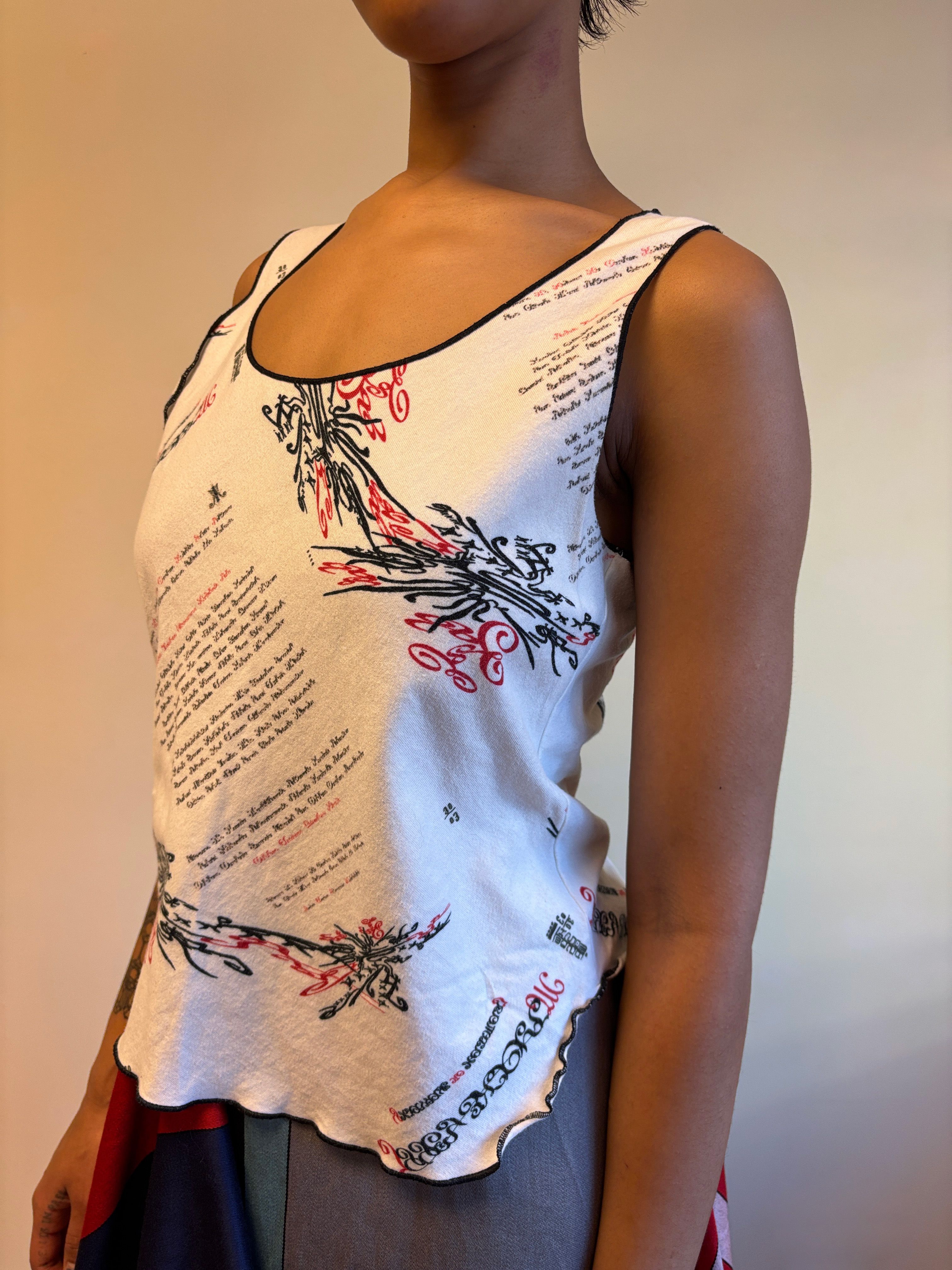 Issey Miyake SS 2004 Tattoo Art Nouveau Tank Top