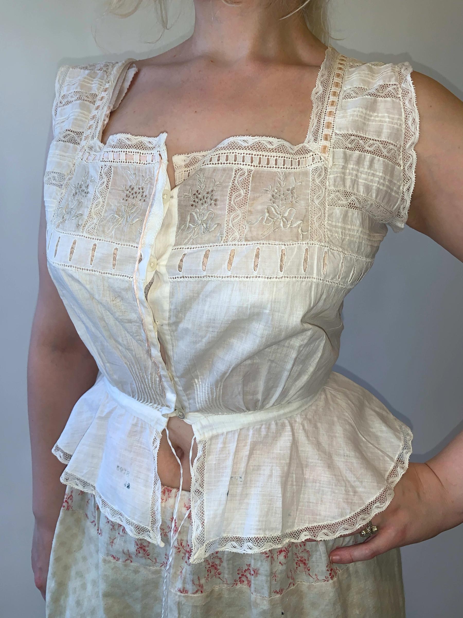 Edwardian Ribbon and Wheat Corset Cover