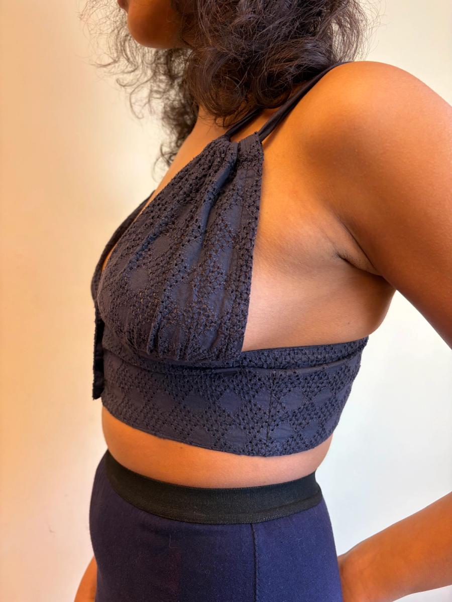 Vintage Romeo Gigli Purple Eyelet Top product image