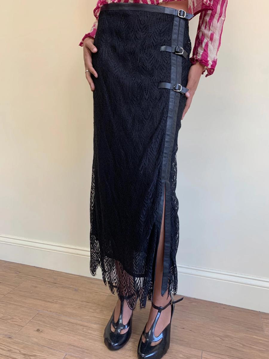 Anna Molinari Leather and Lace Skirt product image