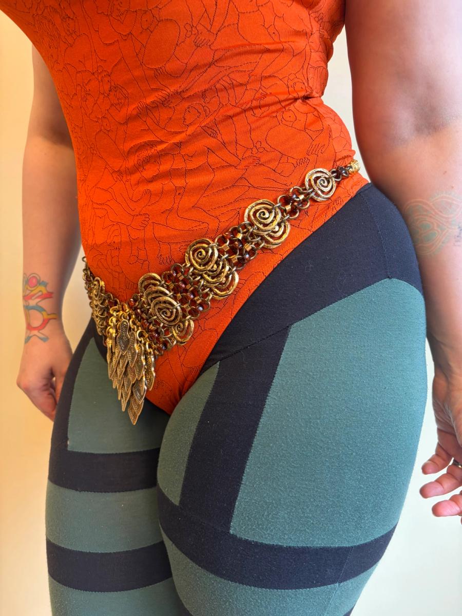 1980s French Arrow & Spirals Chainmail Belt  product image