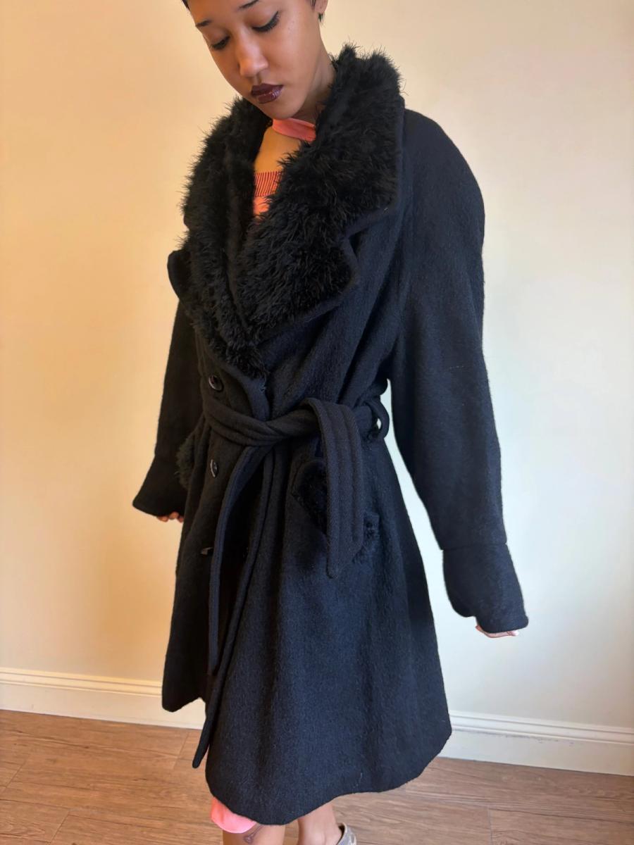 Vintage Chantal Thomass Mohair and Marabou Trench Coat product image