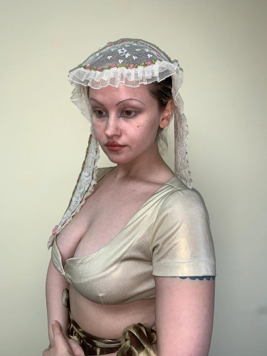 1860s Lace Bang Bonnet with Lappets product image