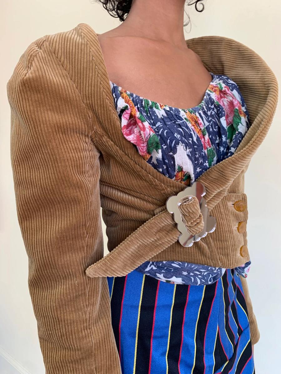 Vivienne Westwood 1989 Asymmetrical Corseted Jacket with Mirrored Buckle product image