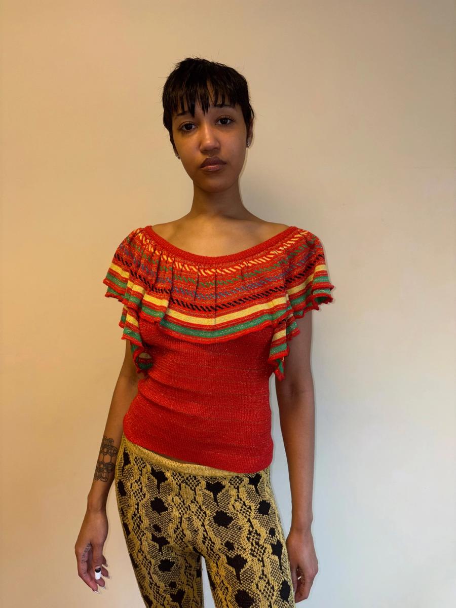 80s Kenzo Red Lurex Top product image