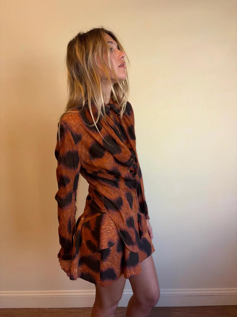 1994 Vivienne Westwood Café Society Voile Leopard Button Up  product image