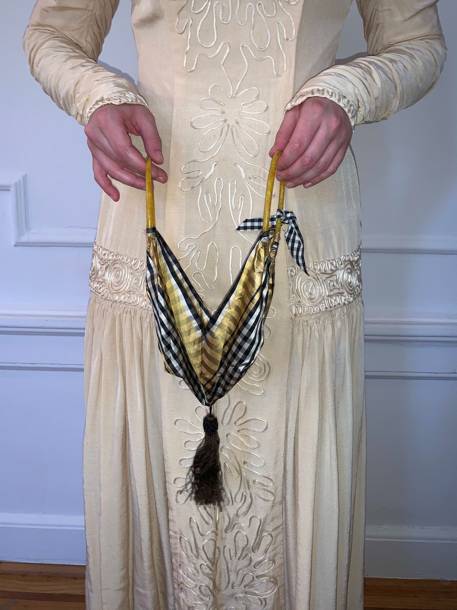 French Antique Bag Lot, Reticule Ribbonwork & Celluloid product image