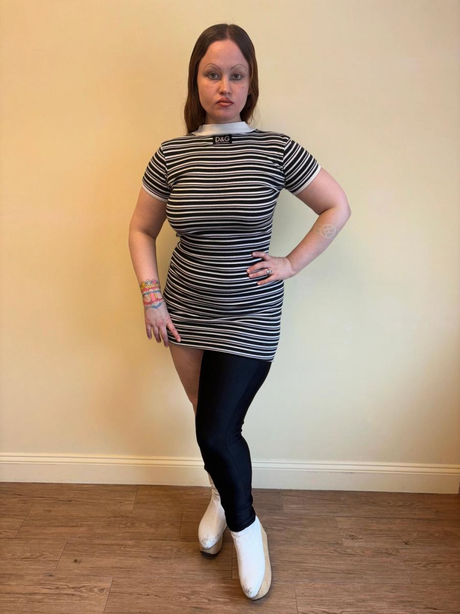 90s D&G Striped Ribbed Dress product image