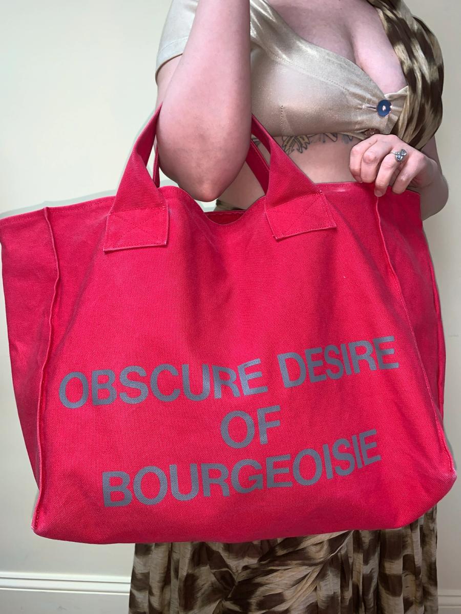 Obscure Desire of Bourgeoisie Oversized Red Shopping Tote Bag product image