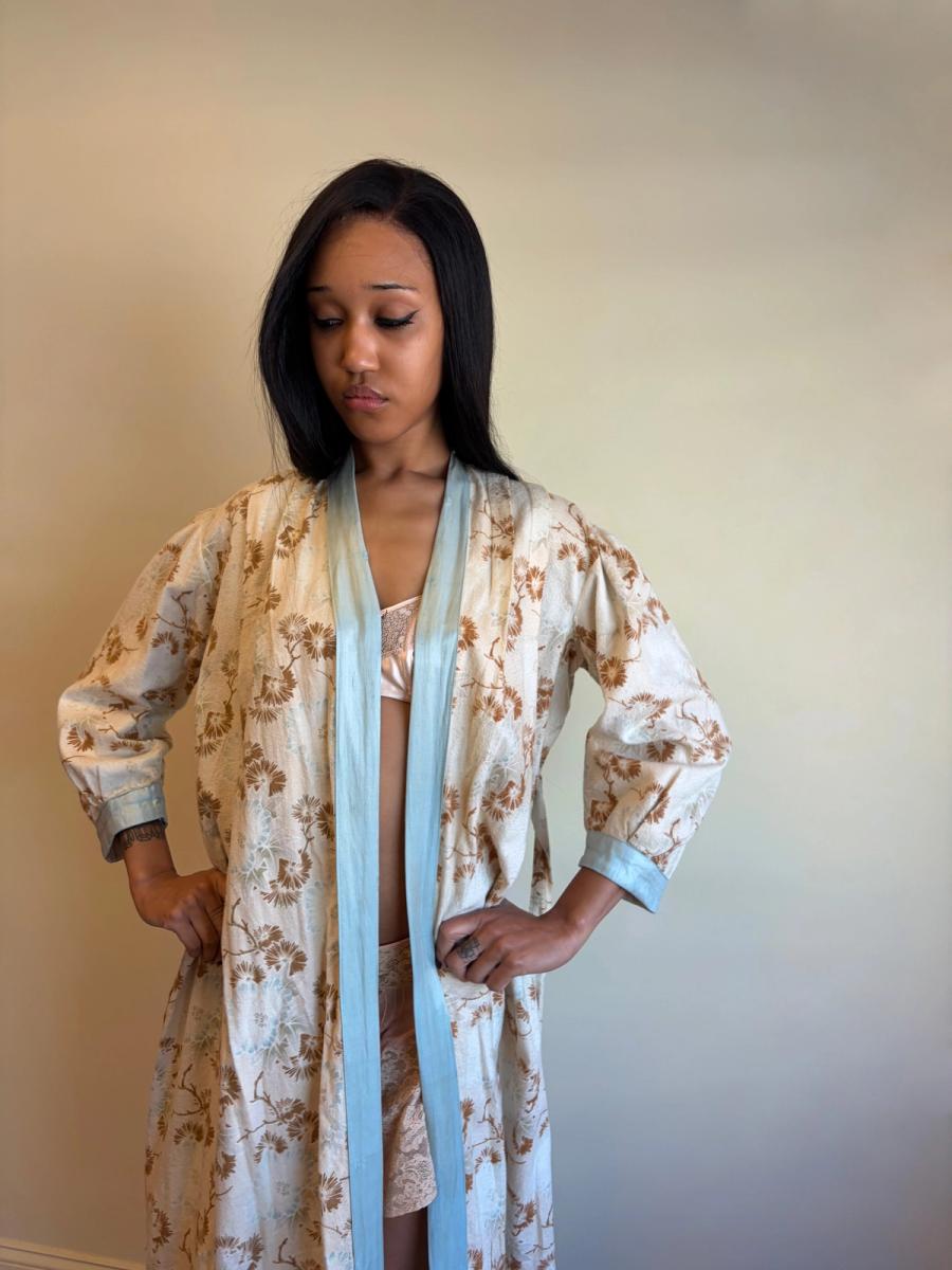 1890s or early 1900s Pastel Flannel Robe product image
