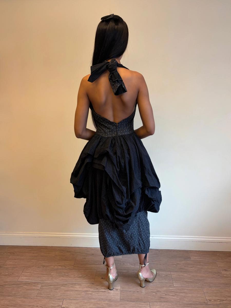 80s Popy Moreni Asymmetrical Ruched Dress product image