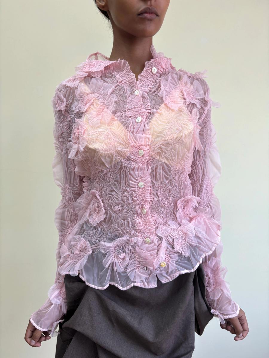 90s Yoshiki Hishinuma Pink Petal Blouse product image