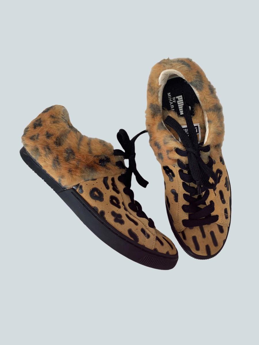 Mihara Yasuhiro Cheetah Print Fur Sneakers