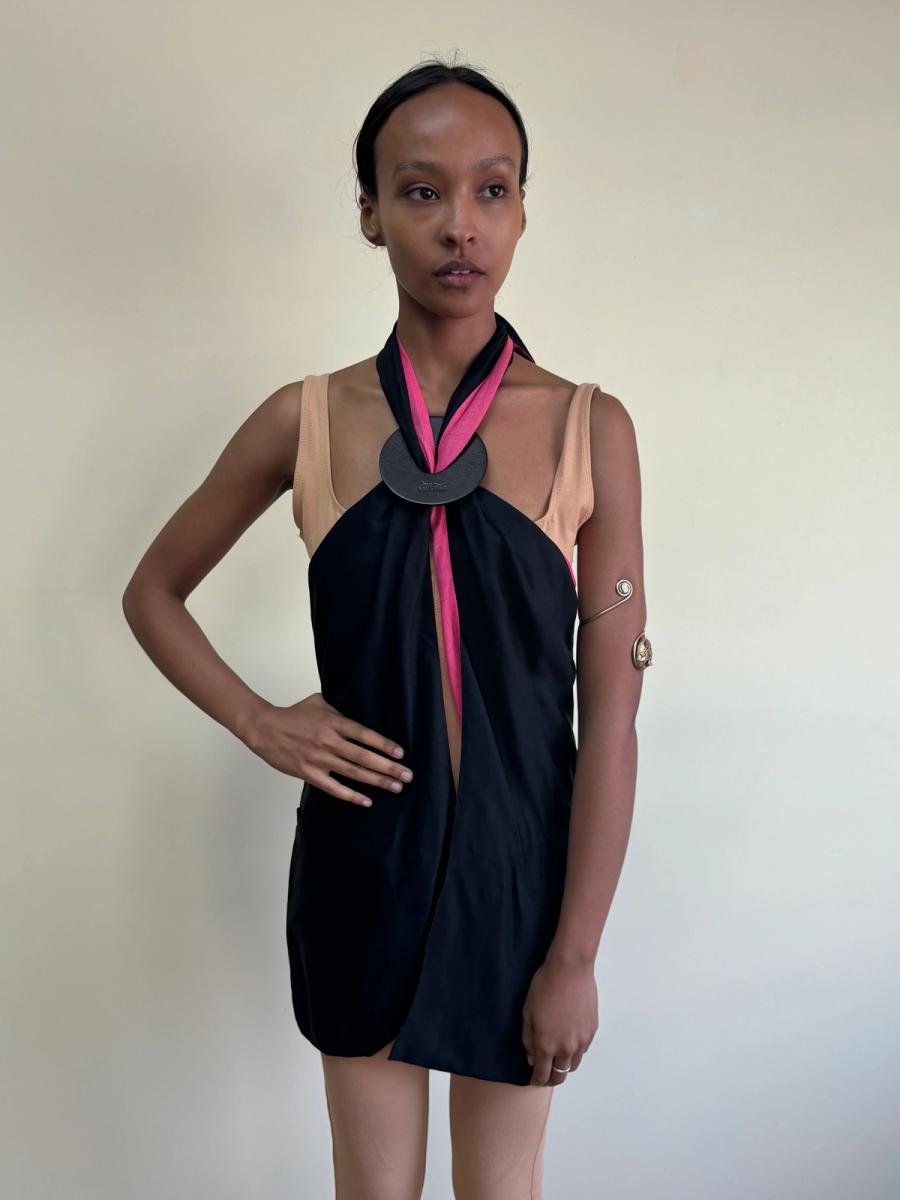 Jean-Paul Gaultier Suiting Halter With Hot Pink Lining product image