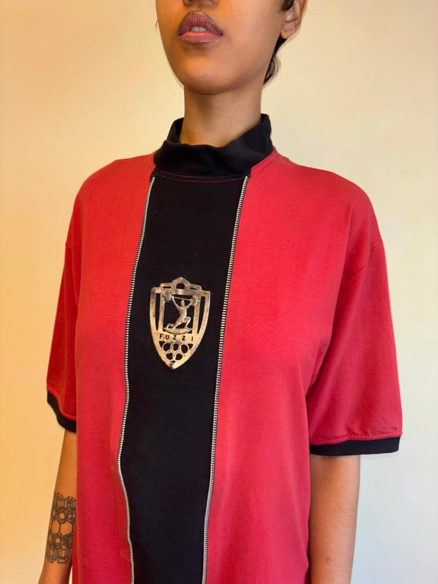 80s Gaultier by Fuzzi Metal Weightlifting Plaque Top  product image