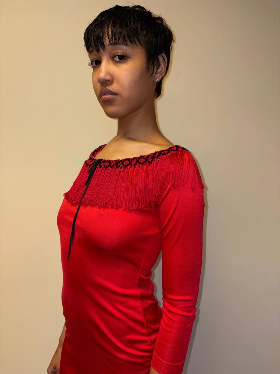 90s Chantal Thomass Red Fringe Dress product image