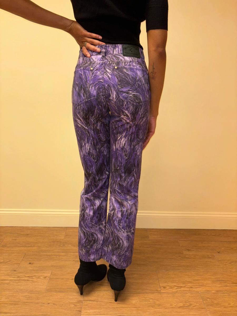 90s Vivienne Westwood Purple Hair Print Jeans product image