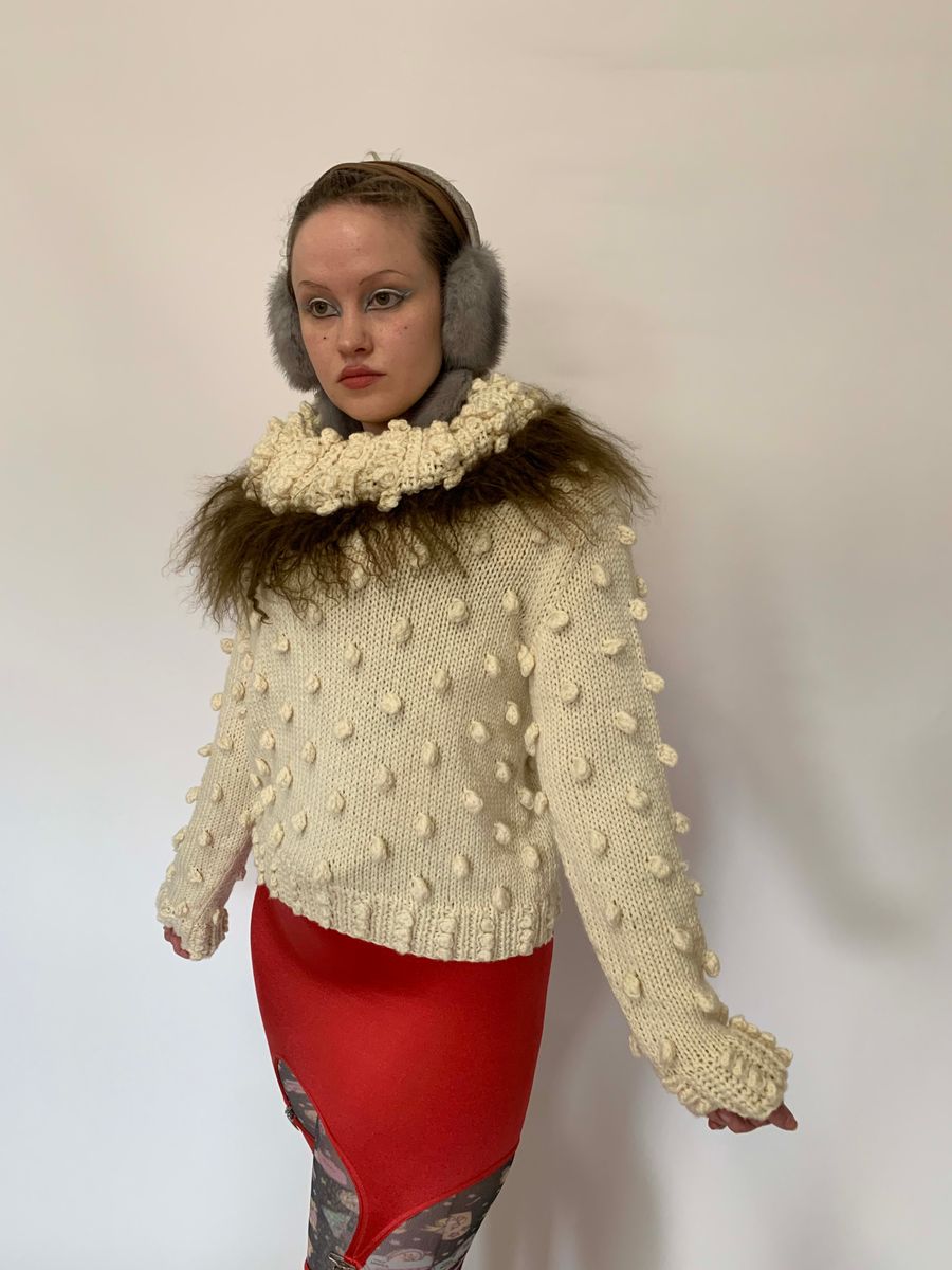 Kaneko Isao Mongolian Fur Trim Sweater product image