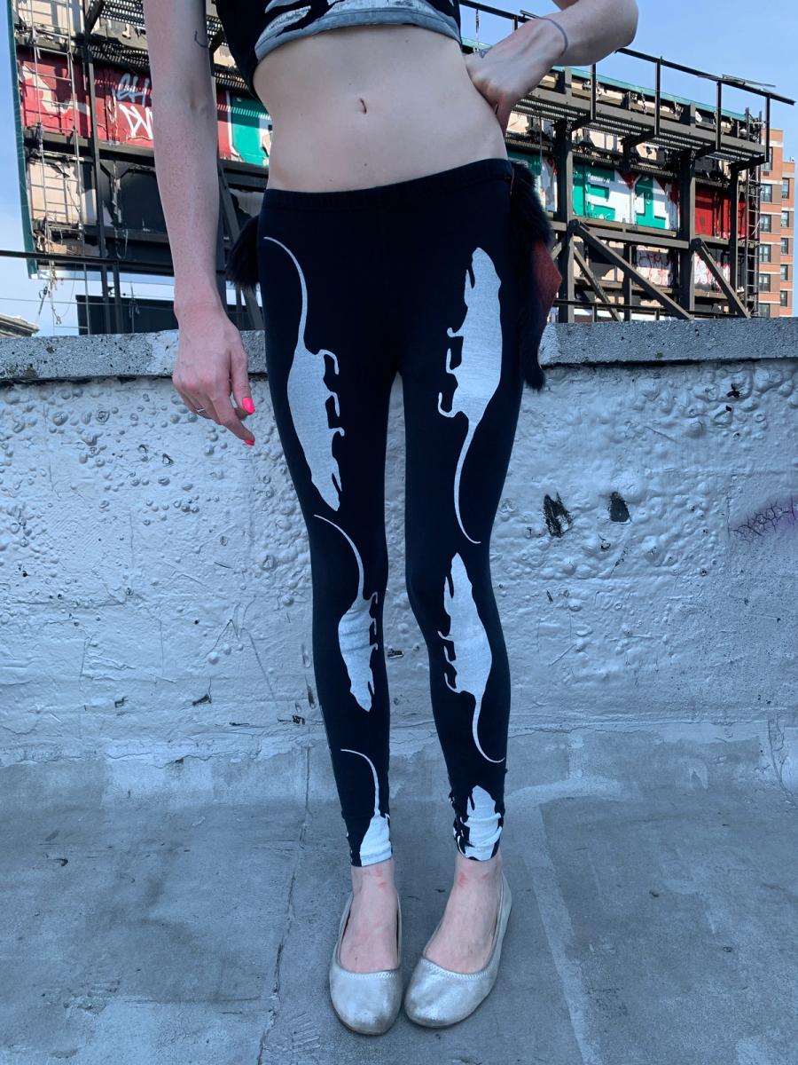 Rat & Chrysler Building Black Leggings with Fur product image