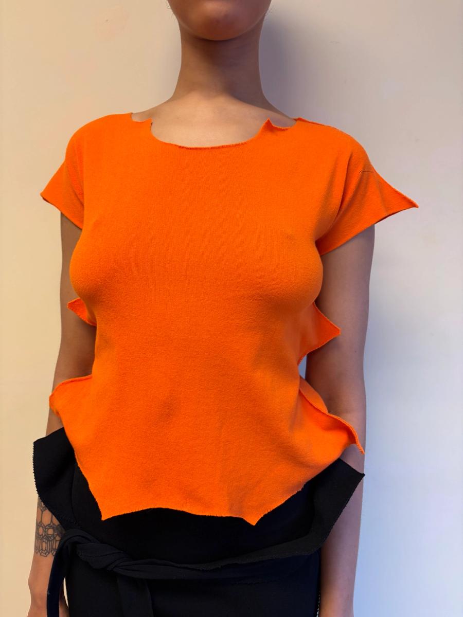 Issey Miyake APOC Jagged Hem Orange Top product image