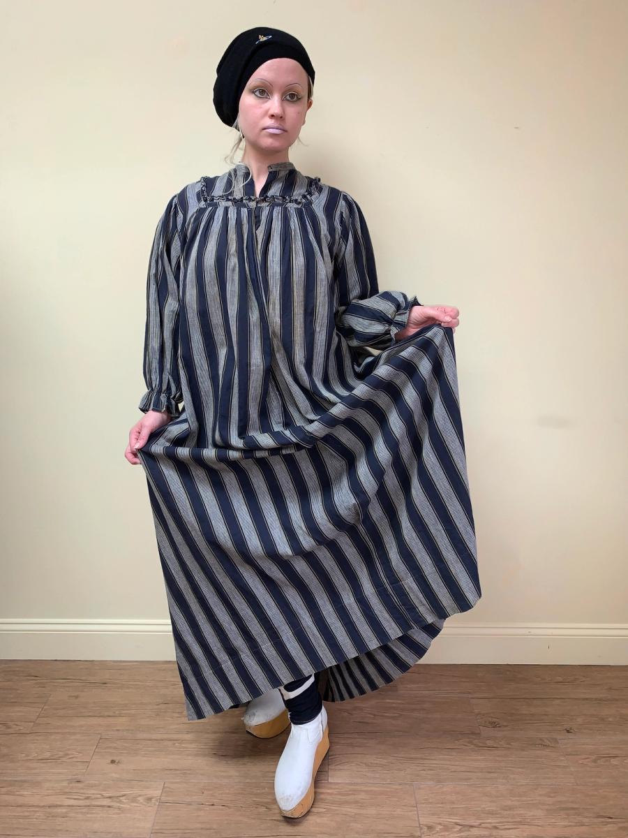 Antique Victorian Striped Wrapper Gown product image
