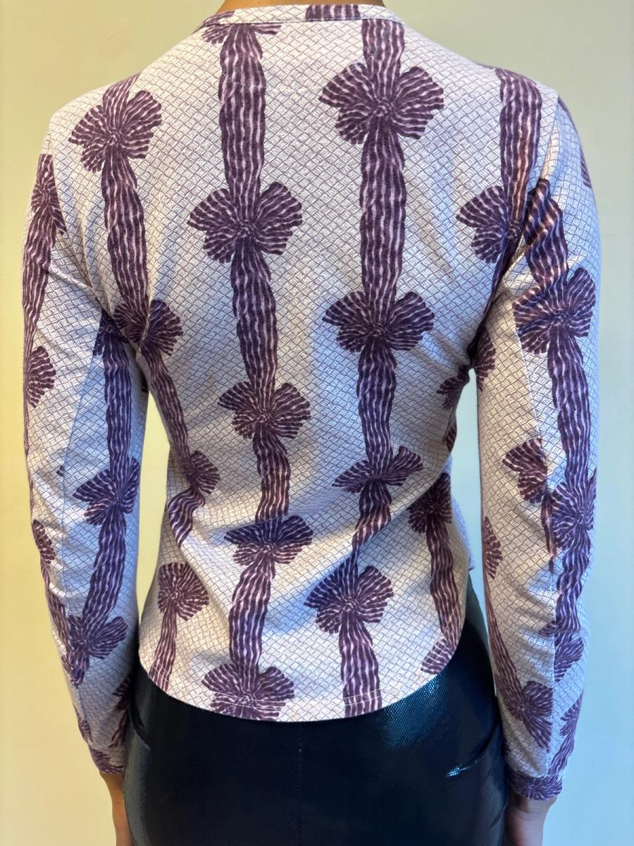 90s Vivienne Westwood Purple Ribbon Print Top product image