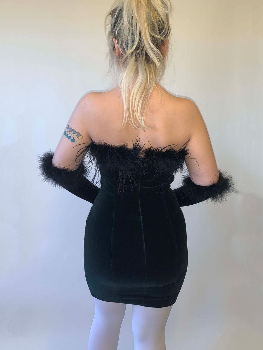 Chantal Thomass Velvet Cocktail Gown with Gloves Set product image