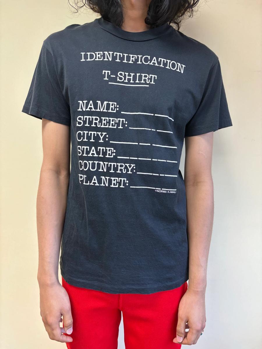1980s Norma Kamali 'Identification T-Shirt' product image