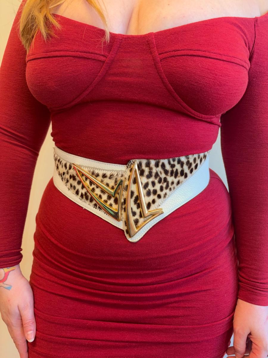 80s French Abstract Leopard Belt product image